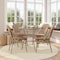 Flash Furniture Lourdes French Bistro 31.5in. Tbl, Natural/Wht PE Rattan, Glss Top w/4 Stck Chairs - Light Natural SDA-AD641012-80-4001-F-NATWH-LTNAT-GG - alternate 1